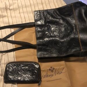 Patricia Nash shoulder tote and matching wallet